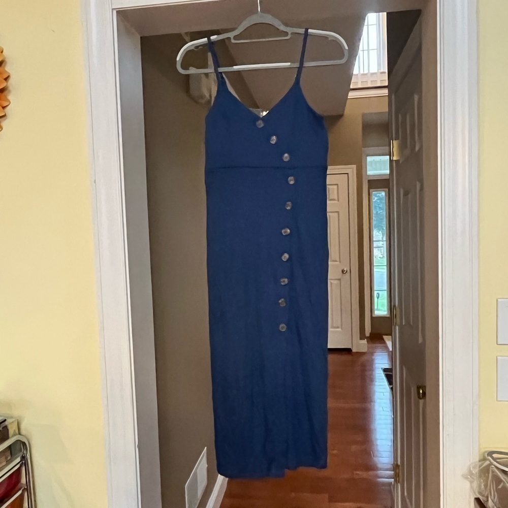 Anthropologie Maronie V NECK RIBBED MIDI DRESS - Picture 3 of 9
